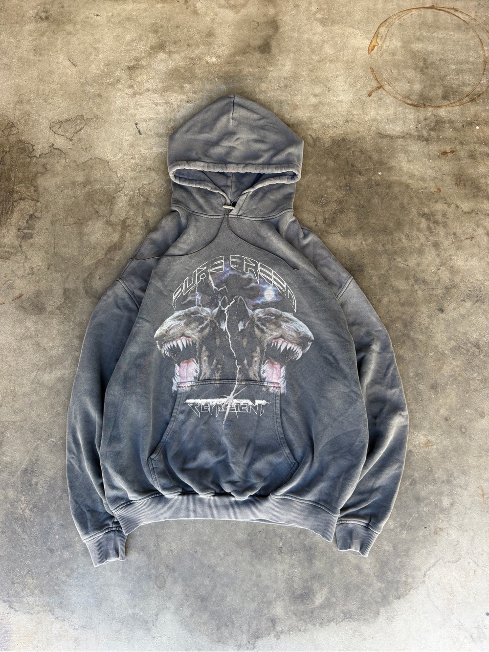 Represent Clo. Bull Terrier Pure Breed Oversized Hoodie Black Wash Men’s L